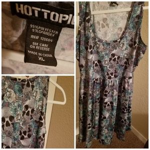 Hot topic dress, XL skull pattern aqua purple